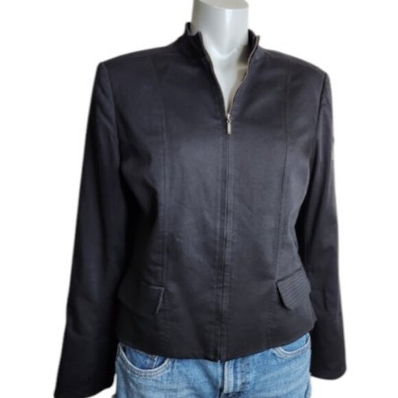 Optimum Nostalgic black slim fit moto blazer size 10 - Picture 1 of 12